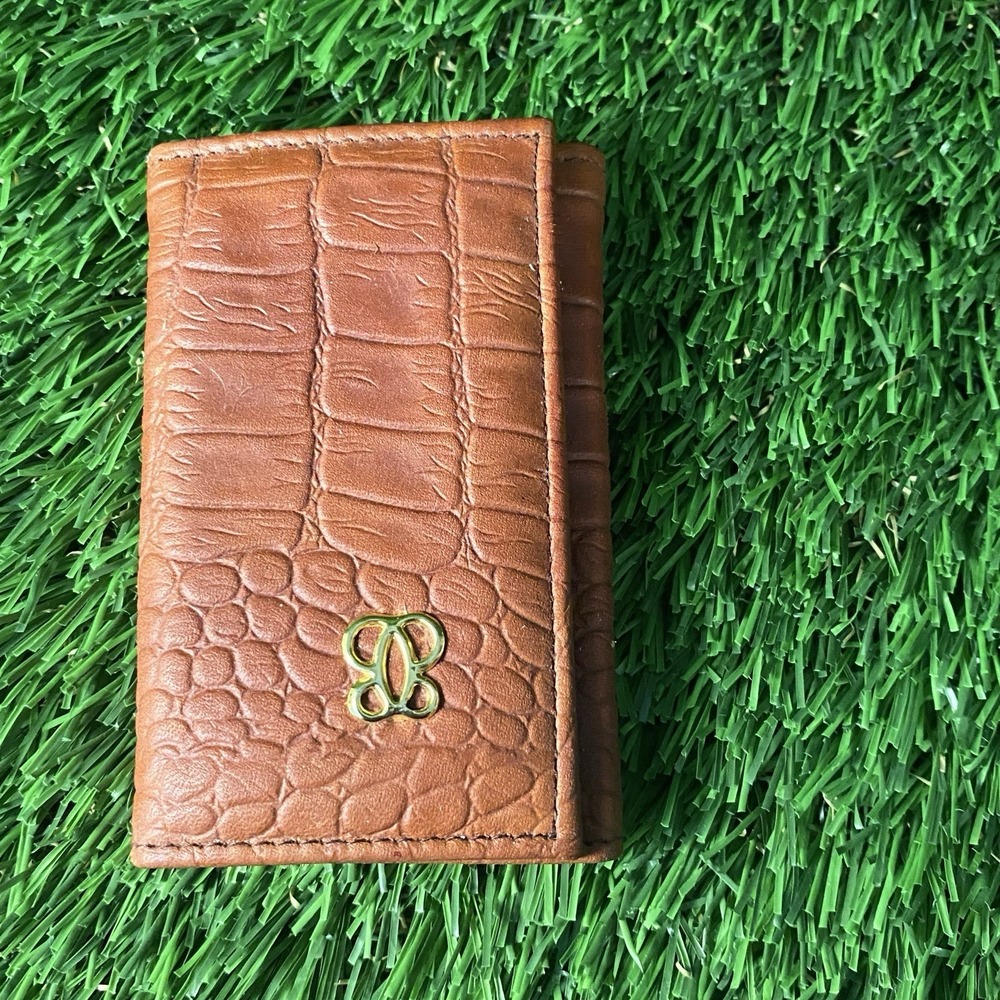 Vintage BUXTON Key Tainer Holder Wallet Top Grain Cow Hide Leather Trifold Snap